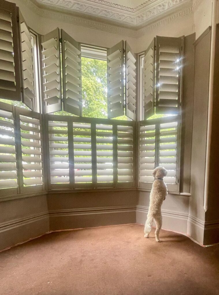 Tier on tier bay window shutters